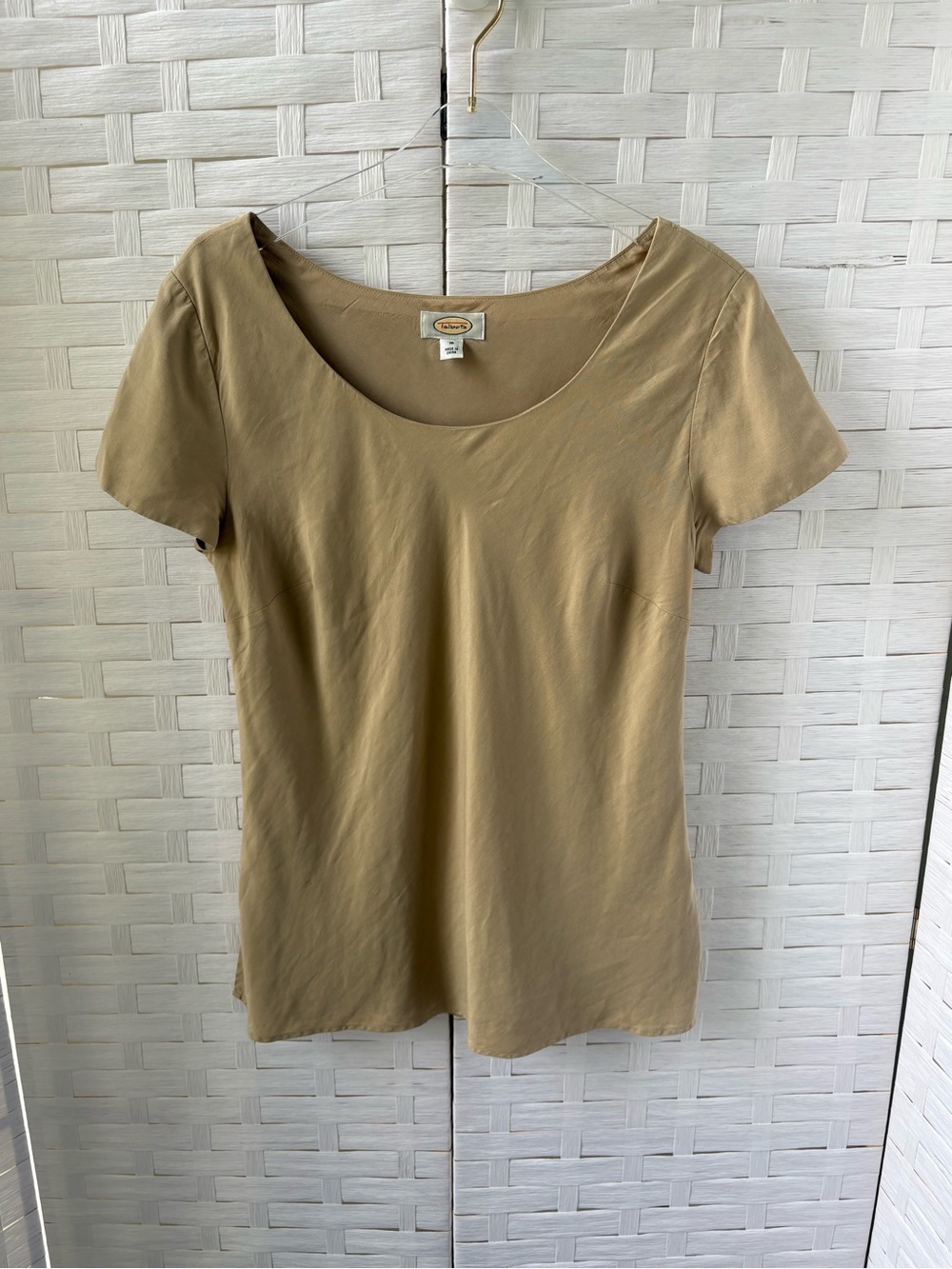 Talbots Size 16 Silk Blend‎ Short Sleeve Scoop Neck Top Career Office Classic